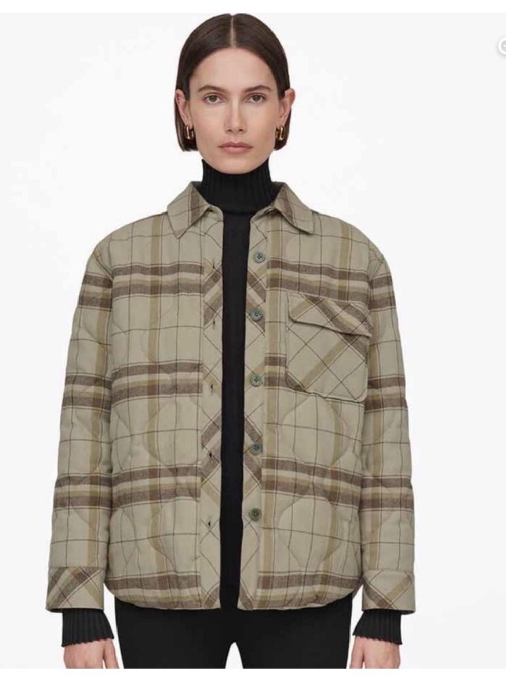 Anine Bing Quilted Plaid Shacket